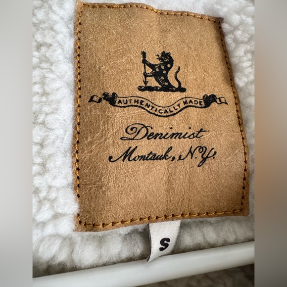 Denimist Anthropologie Cropped Sherpa-Lined Denim Jacket NWT Size S - Picture 5 of 11